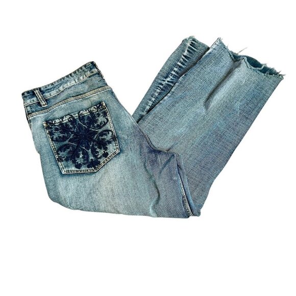 Brooklyn Xpress Men's Y2K Grunge Distressed Baggy Jeans Size 38 - Picture 1 of 12